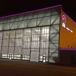 LED Leuchtkontur FAI Hangar 8 Südseite