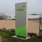 werbepylon mit integrierten Briefkasten LED beleuchtet